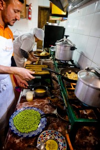 Lahcen saute artichoke with Fatima biscotti